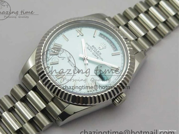 0501 WaterResistant Day Date 40 SS Bp Maker 1:1 Best Edition Tiffany Blue Roman Dial on SS Bracelet A 2549